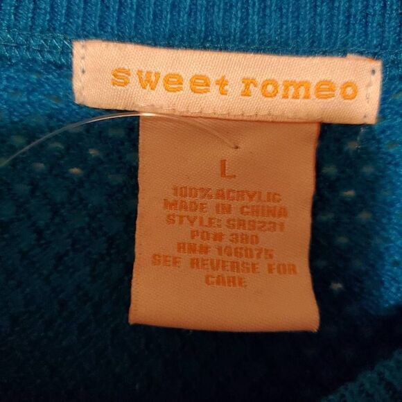 Sweet Romeo Bright Blue Soft Crewneck Sweater Large - Picture 4 of 6